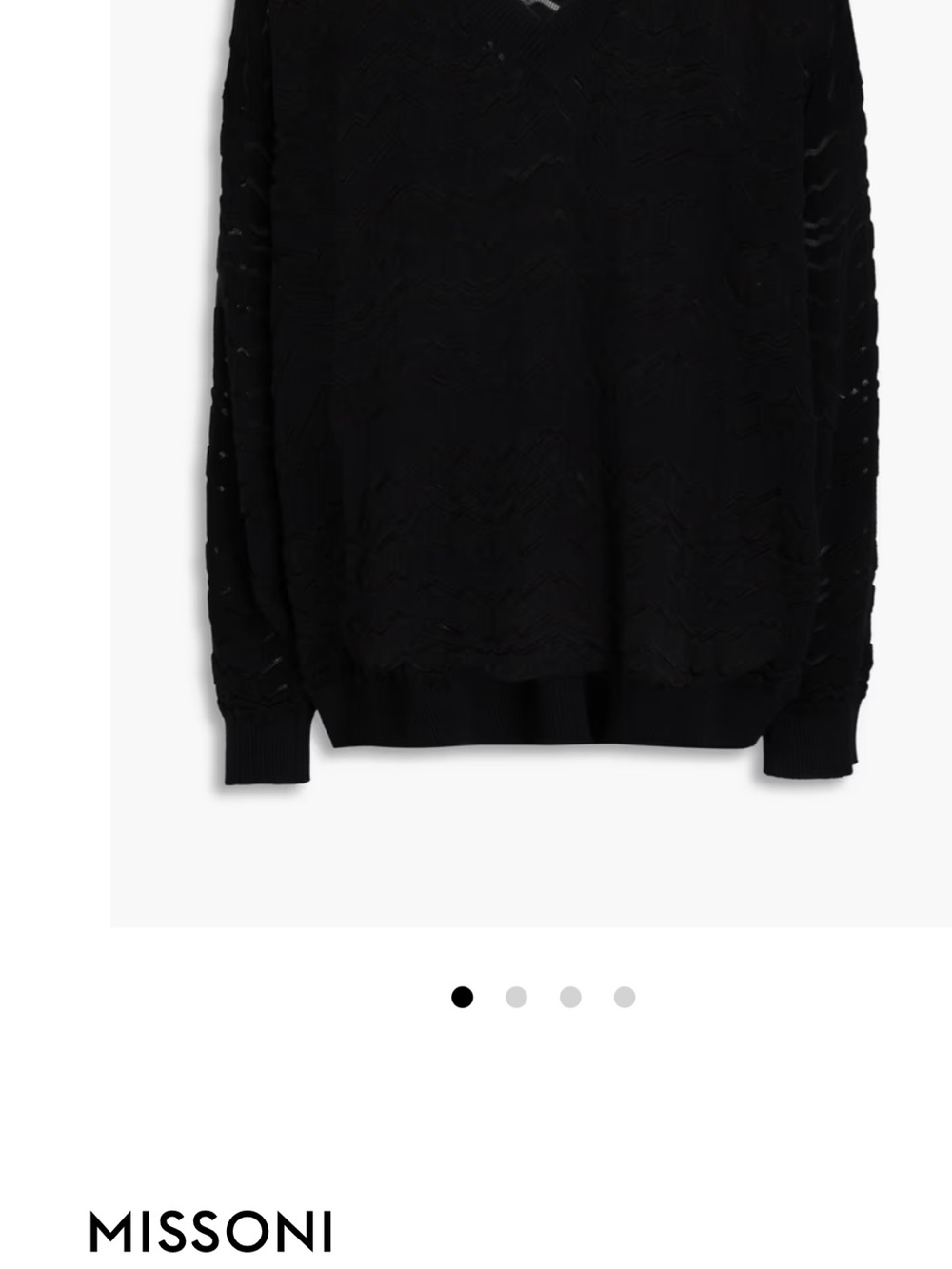Missoni Black Openwork Knit Crewneck Sweater